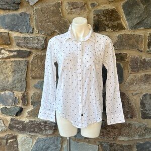 Rails White Button-Down Shirt with Sailboat Print | Size M